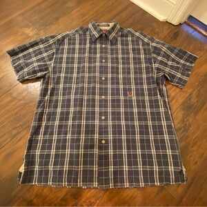 Tommy Hilfiger Men’s Short Sleeve Plaid Shirt - Size M - Navy Blue
